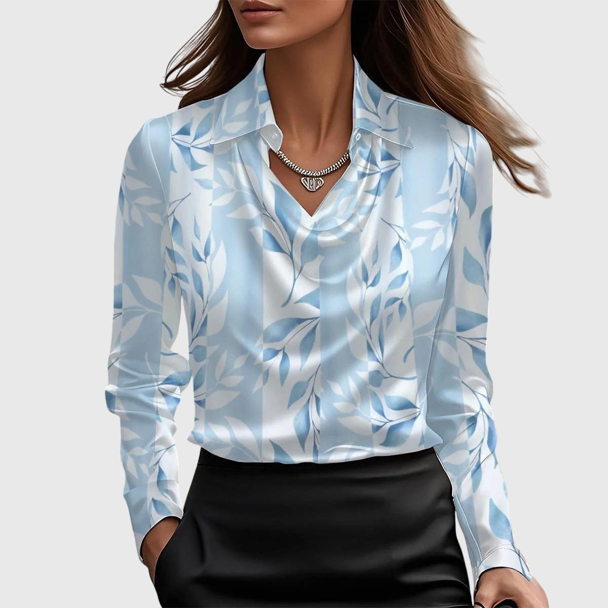 Kvinders Bluse med Drapering 4