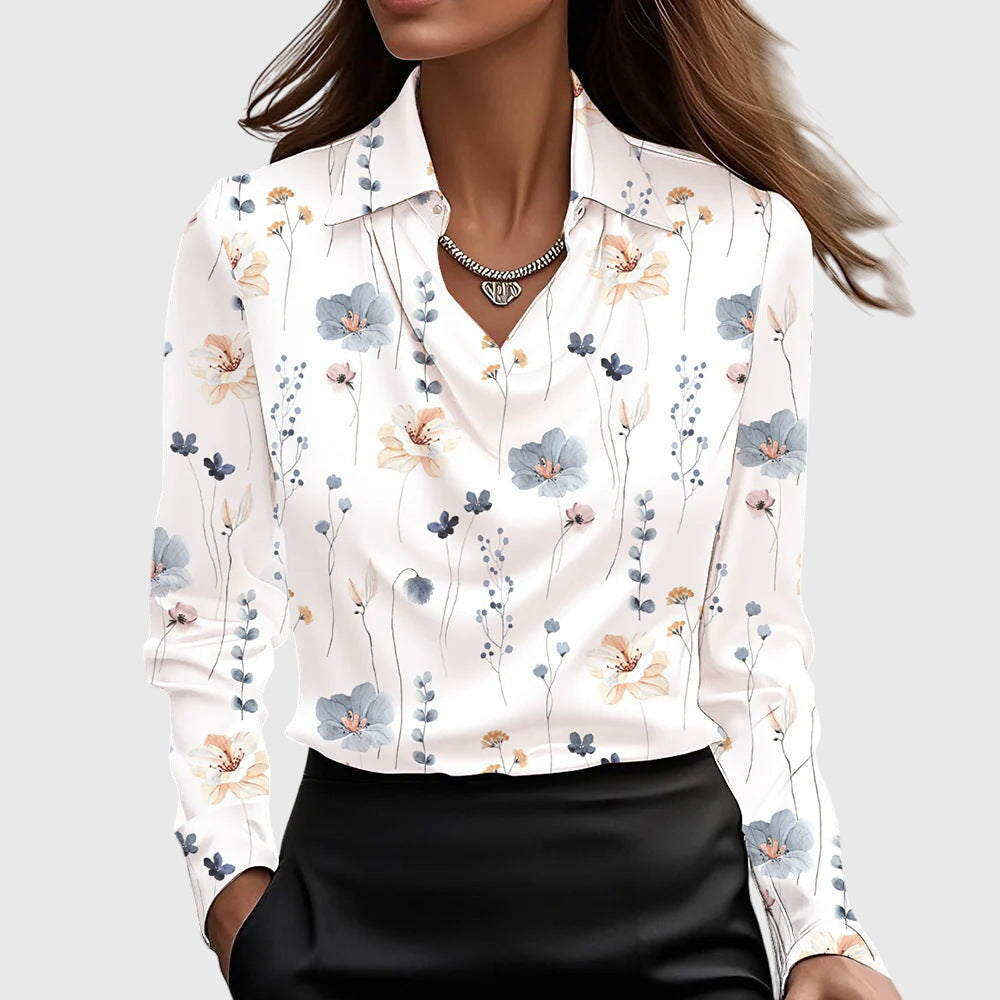 Kvinders Bluse med Drapering 8