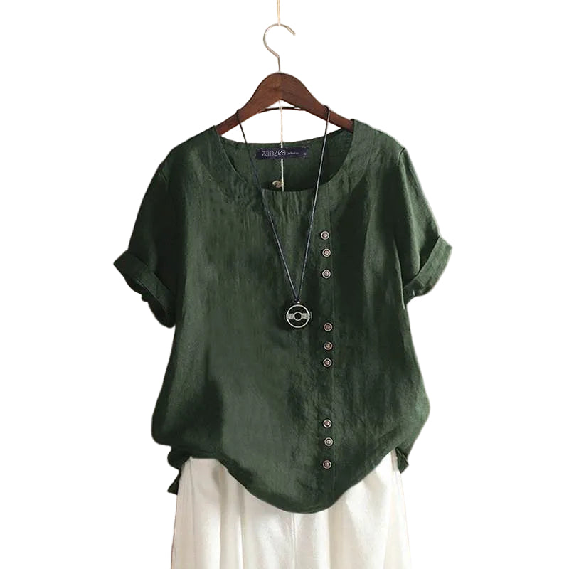 Kvinders Bluse med Knaplukning 0