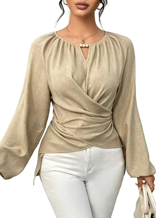 Kvinders Bluse med O-hals og Boheme Design 1