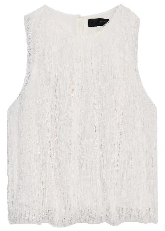 Kvinders Bluse med O-hals og Kvaster Sommerstil 4