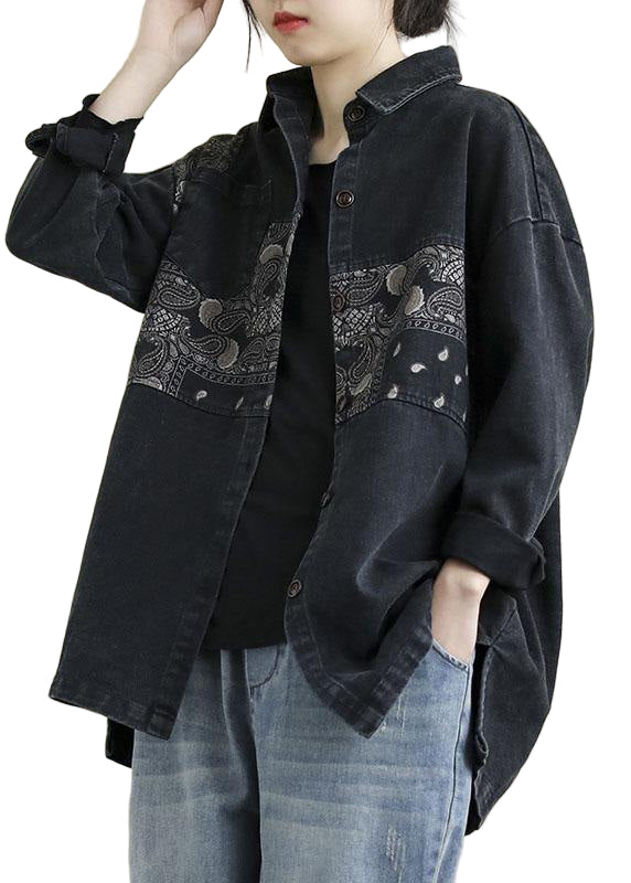Kvinders Bluse med Patchwork-tryk 0