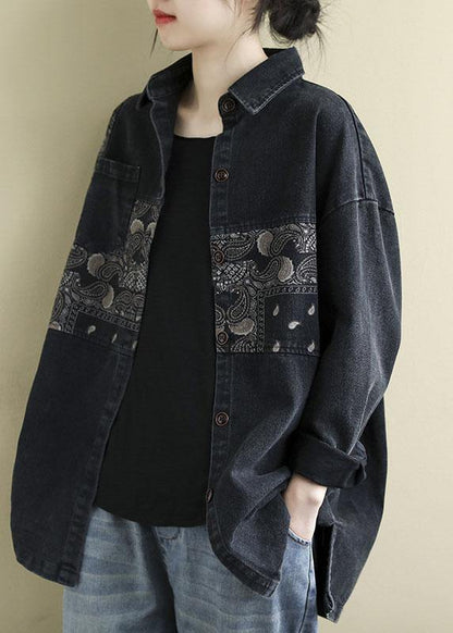 Kvinders Bluse med Patchwork-tryk 2