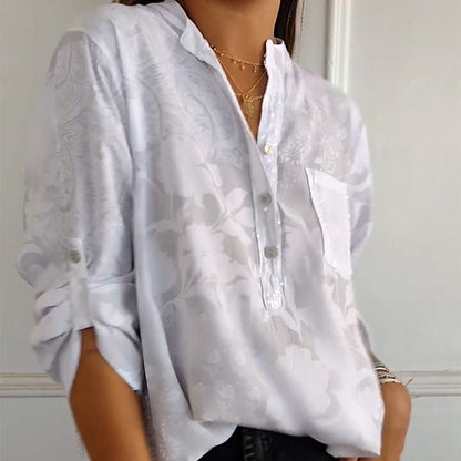 Kvinders Bluse med Print og Frontlomme 2