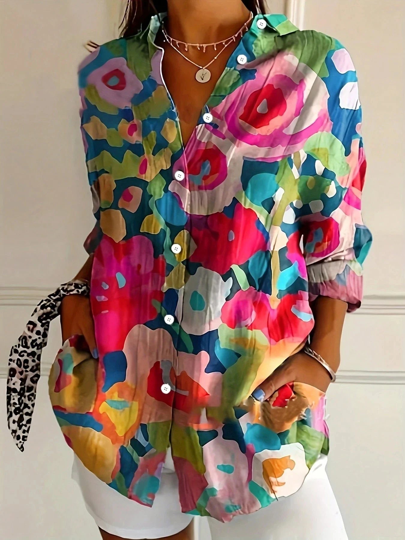 Kvinders Bluse med Unikt Print Casual 4