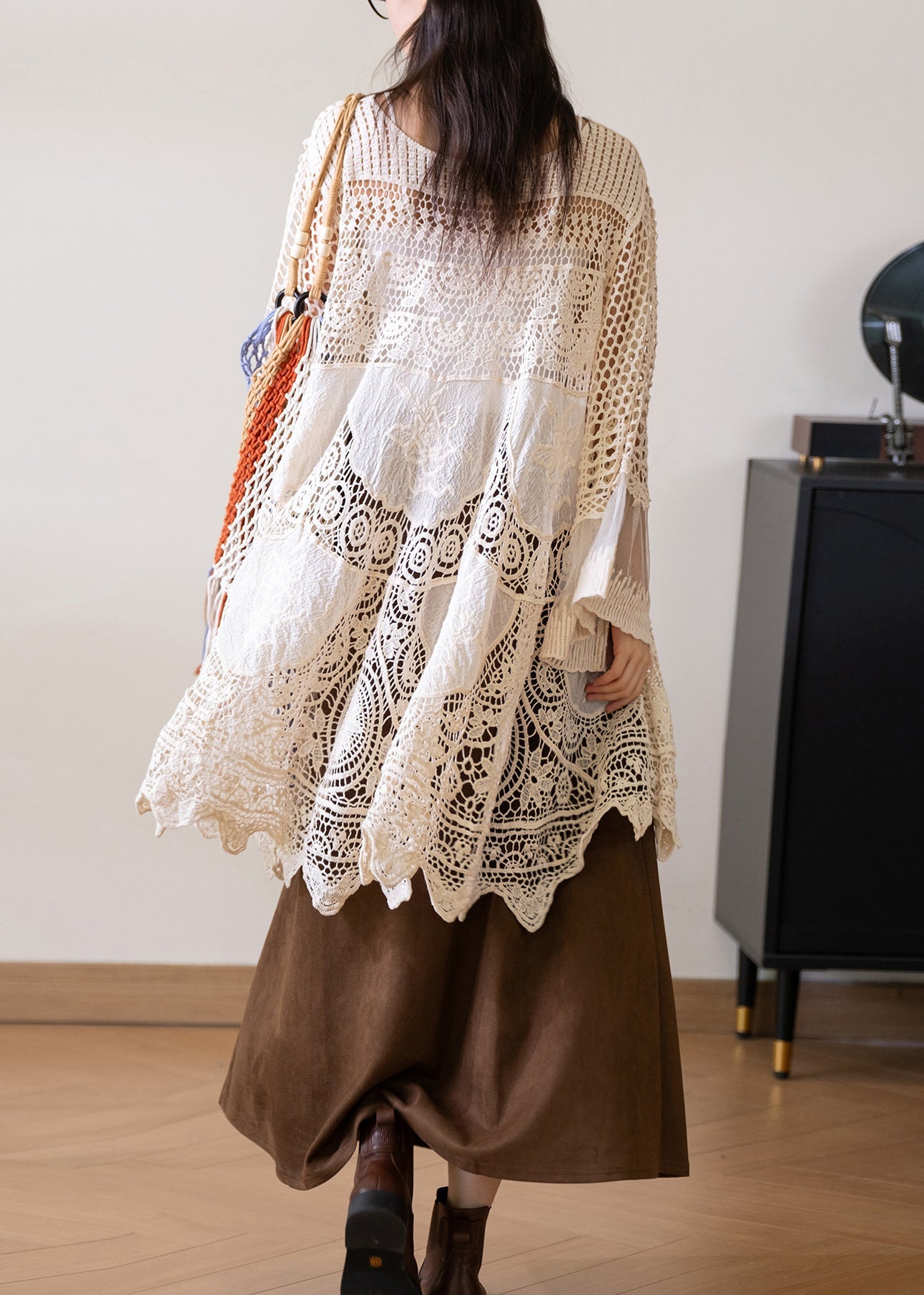 Kvinders Bluse med V-hals og Flare-ærmer Boheme Stil 4