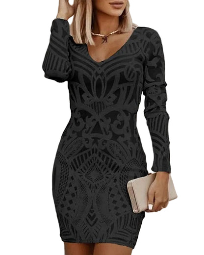 Kvinders Bodycon Kjole med Høj Hals 0