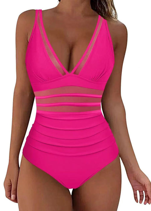 Kvinders Bodysuit Boho V-Hals med Patchwork Mesh 0