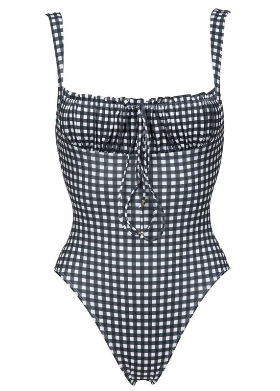 Kvinders Bodysuit med Firkantet Krave og Snørejustering 4