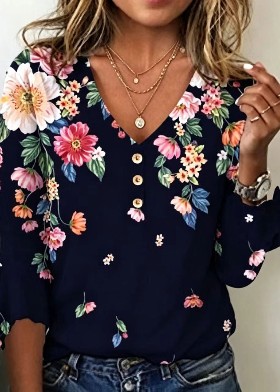 Kvinders Bohemian V-hals Bluse 1