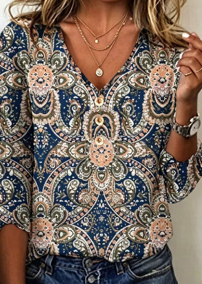 Kvinders Bohemian V-hals Bluse 2