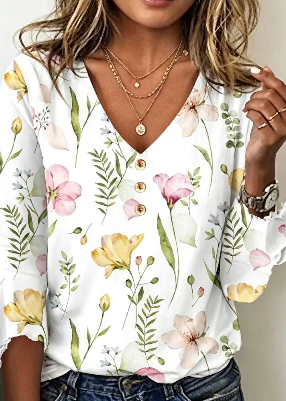 Kvinders Bohemian V-hals Bluse 3