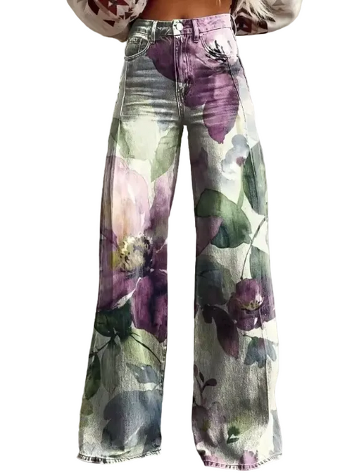 Kvinders Boho Bukser Vintage Stil Med Høj Talje og Unikke Mønstre 0