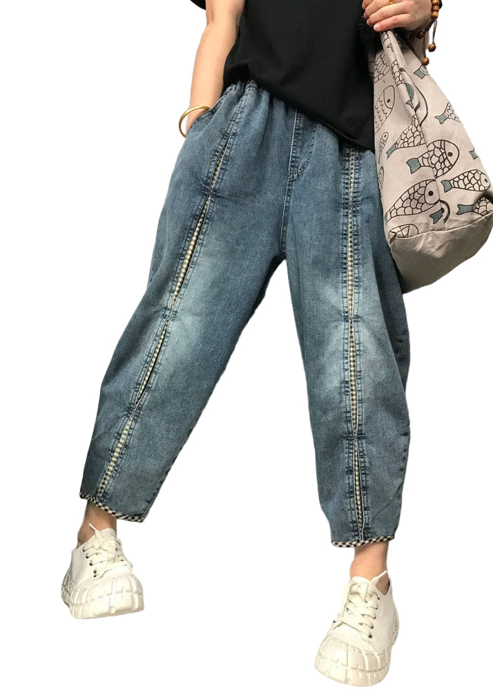 Kvinders Boho Bukser med Plaid Design 0