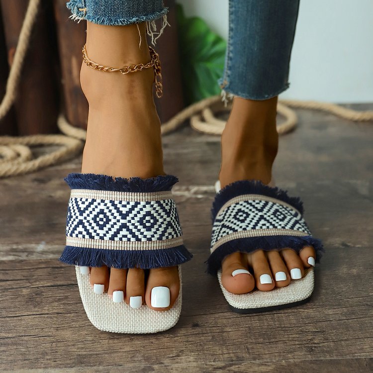Kvinders Boho Flats med Frynser 1