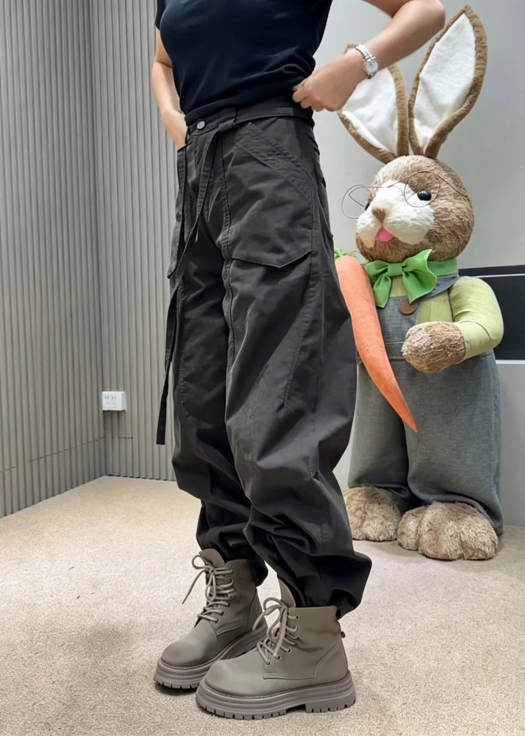 Kvinders Boho Jeans med Bindebånd og Lommer 2