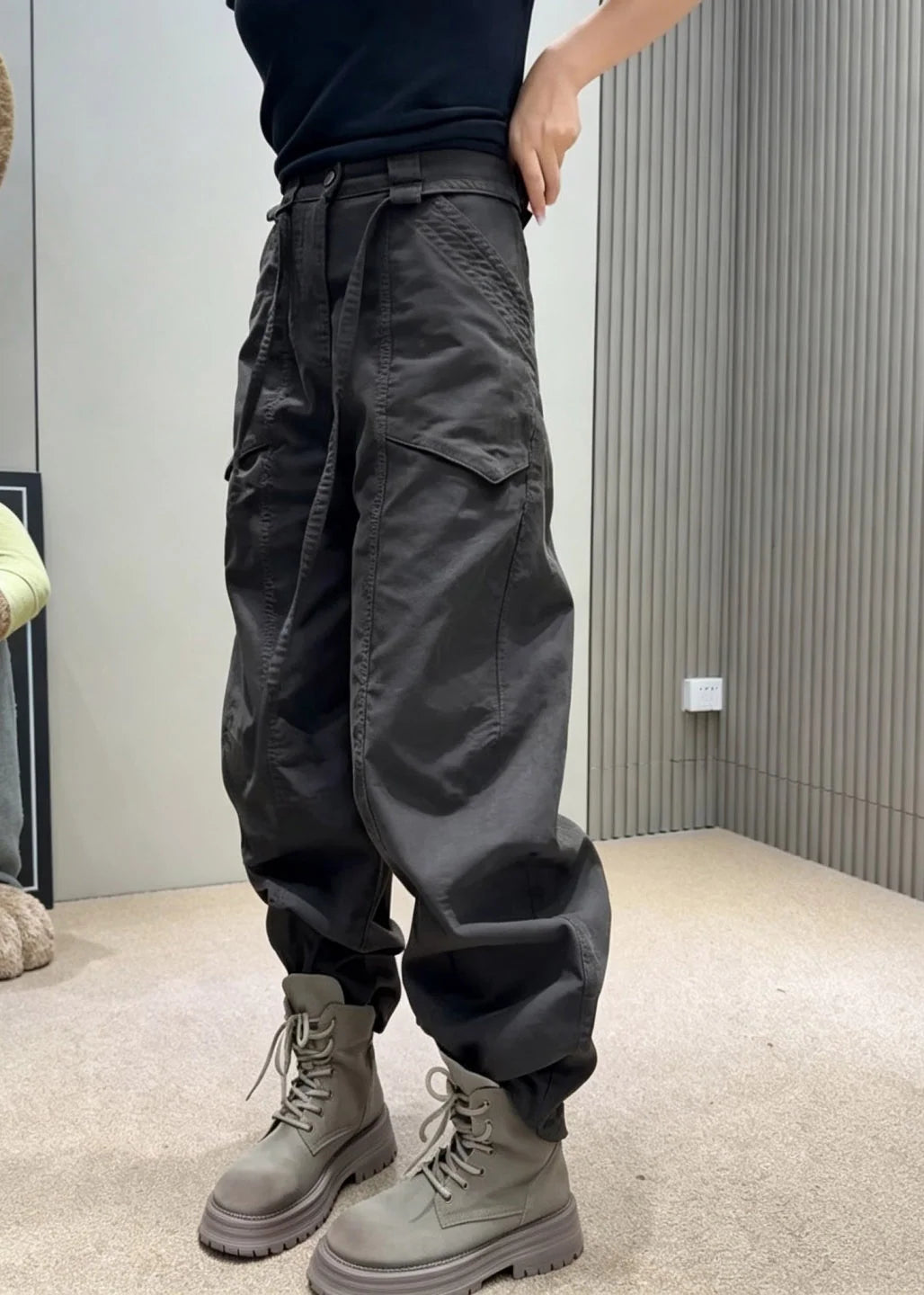 Kvinders Boho Jeans med Bindebånd og Lommer 3