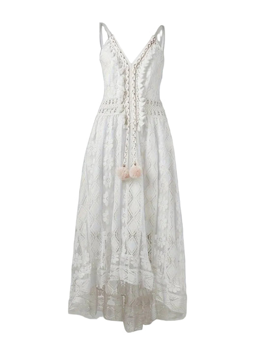 Kvinders Boho Maxi Kjole med Spaghettistropper 2