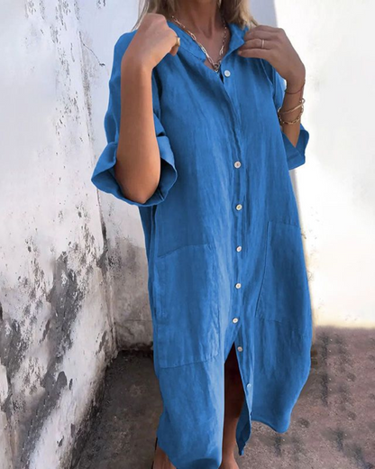 Kvinders Boho Skjortekjole Med Flydende Drapering 2