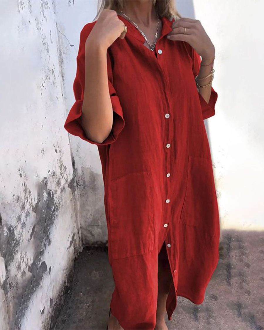 Kvinders Boho Skjortekjole Med Flydende Drapering 5