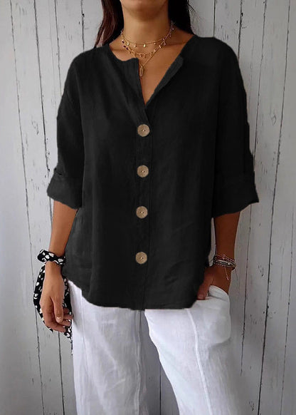 Kvinders Boho Top med V-hals og Patchwork Print 3