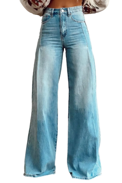 Kvinders Bredbenede Denimbukser Stilfuld 0