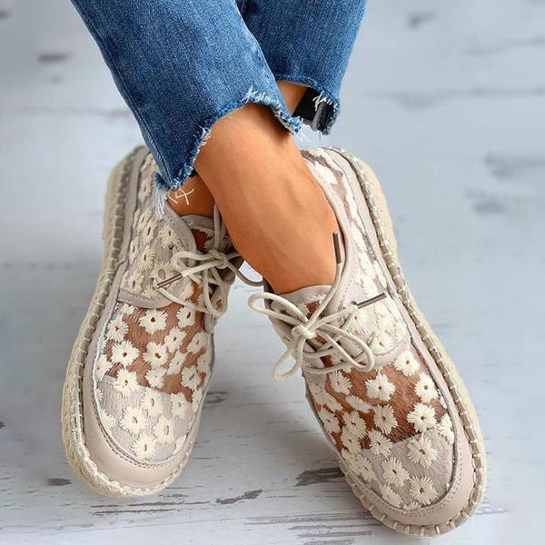 Kvinders Broderede Sneakers Komfortabel Stil 1