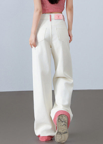Kvinders Broderet Denim Bukser Straight 3