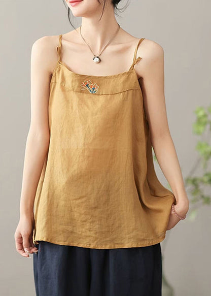 Kvinders Broderet Spaghetti Strap Top Sommerstil 2