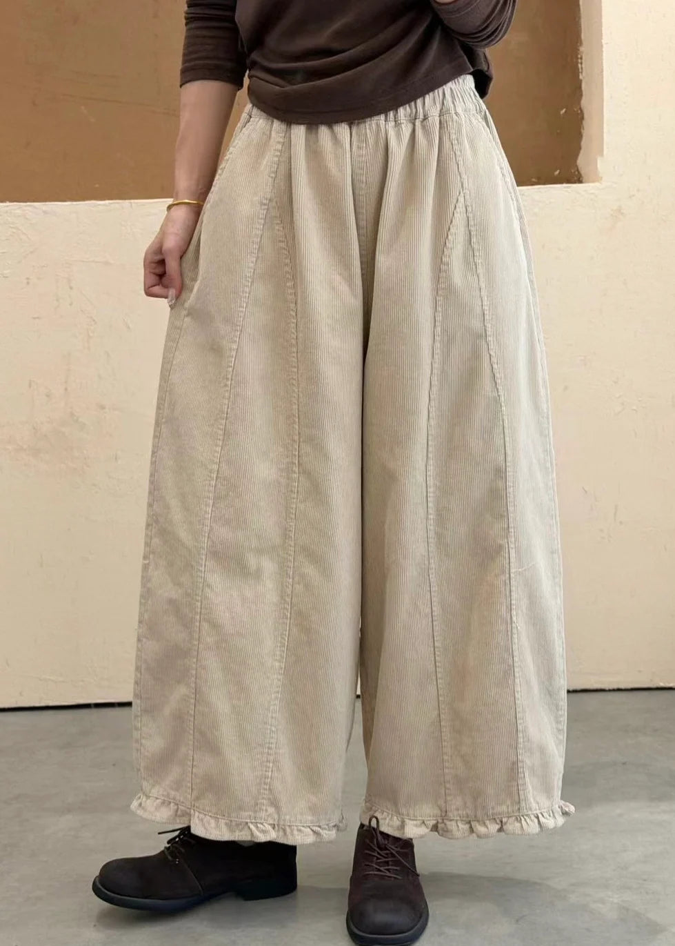 Kvinders Bukser med Elastisk Talje og Patchwork Design 2
