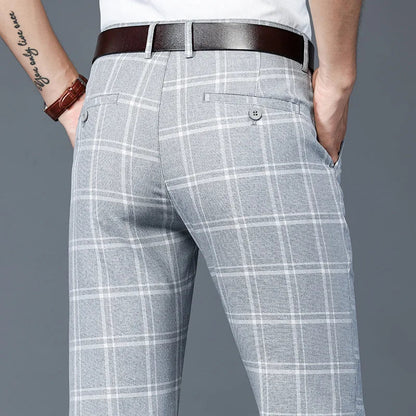 Kvinders Bukser med Slim Fit og Plaid Mønster 2