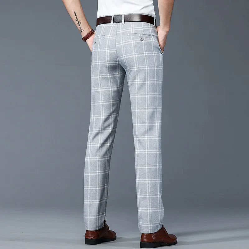 Kvinders Bukser med Slim Fit og Plaid Mønster 3
