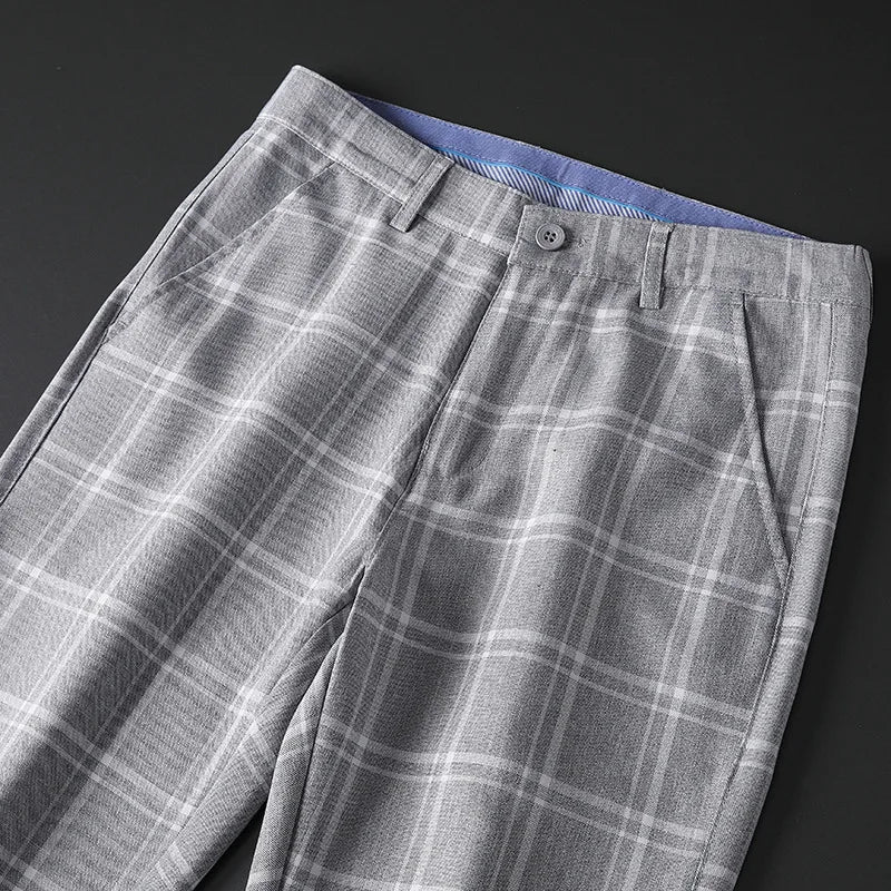 Kvinders Bukser med Slim Fit og Plaid Mønster 5