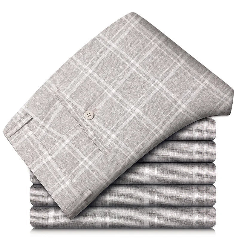 Kvinders Bukser med Slim Fit og Plaid Mønster 7