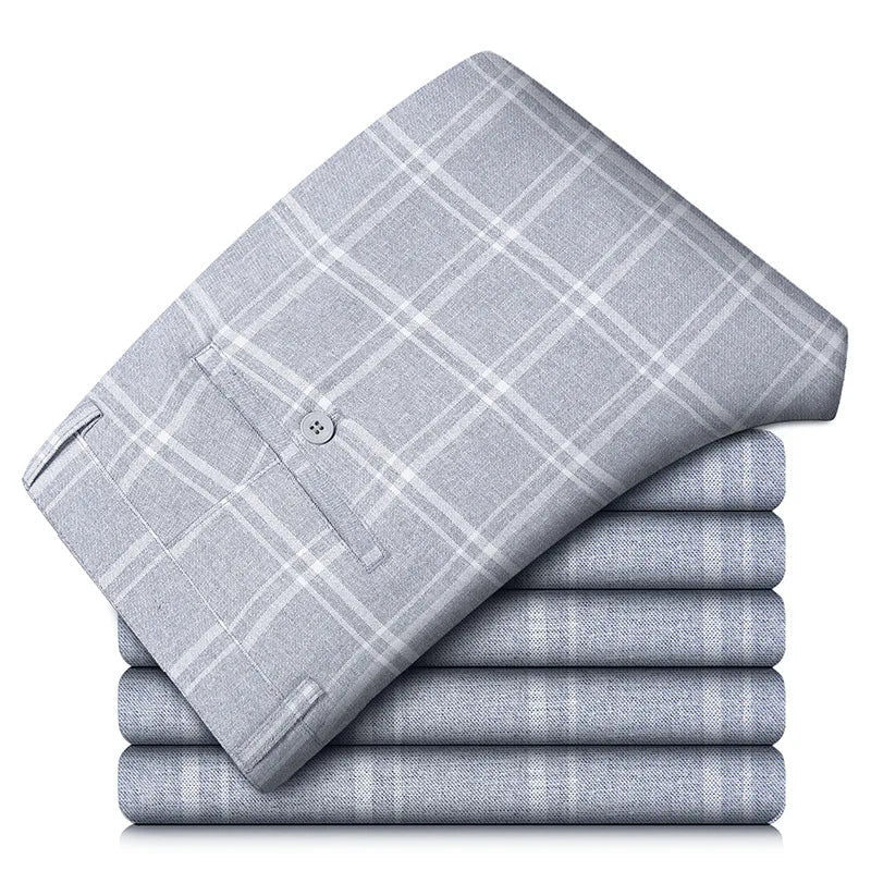 Kvinders Bukser med Slim Fit og Plaid Mønster 9