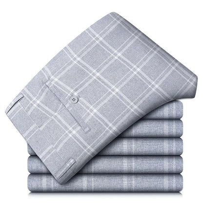 Kvinders Bukser med Slim Fit og Plaid Mønster 9