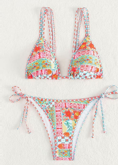 Kvinders Bustier Top Print Badetøj Sæt 4