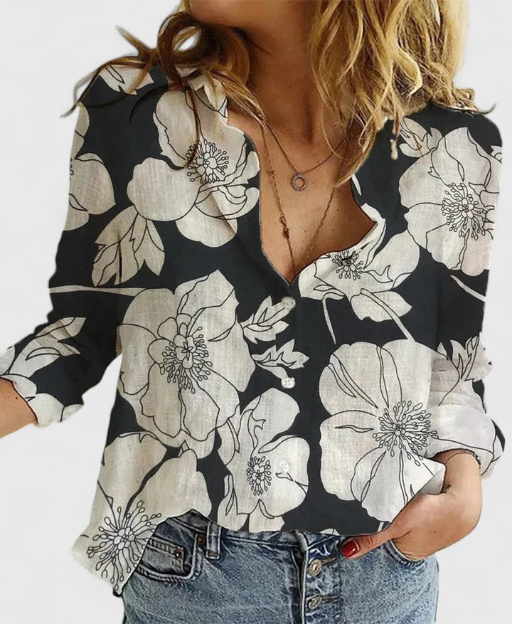 Kvinders Button-Down Bluse Afslappet Stil 1