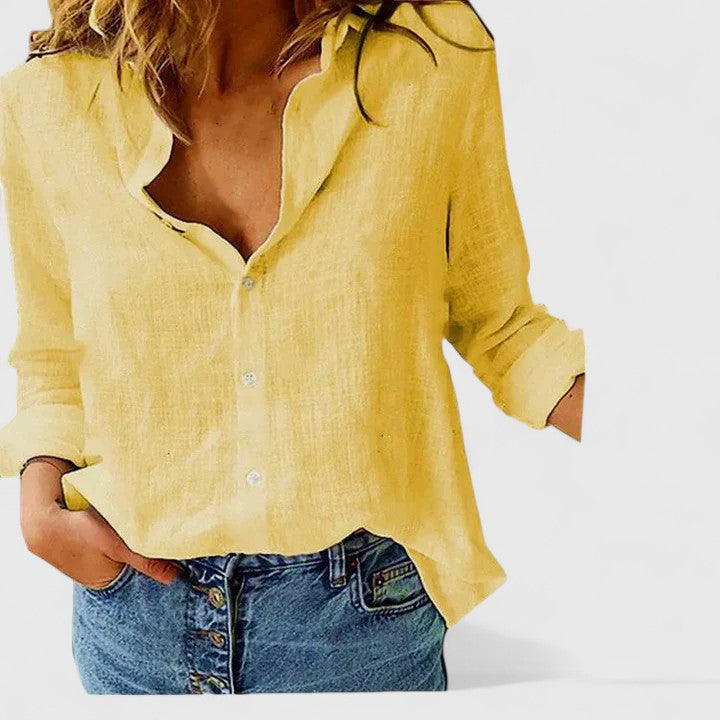 Kvinders Button-Down Bluse Afslappet Stil 11