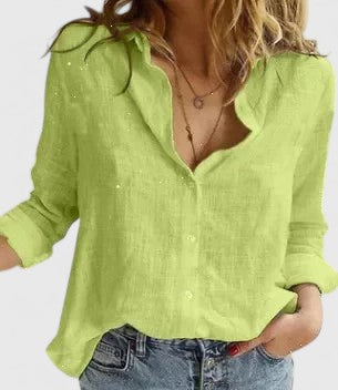 Kvinders Button-Down Bluse Afslappet Stil 4