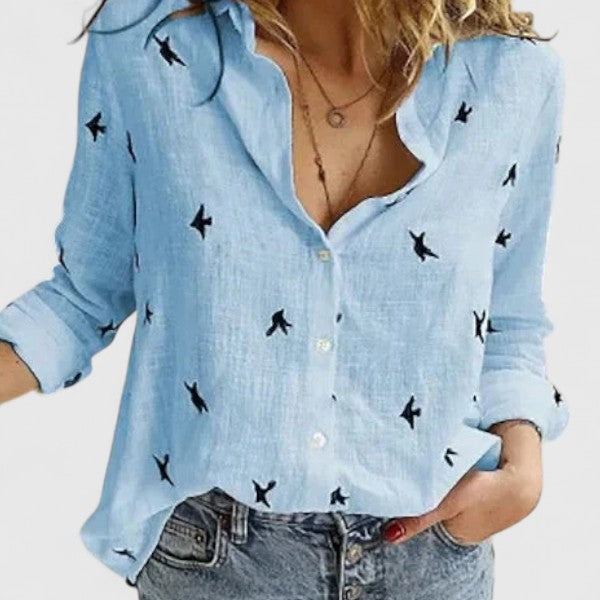Kvinders Button-Down Bluse Afslappet Stil 7