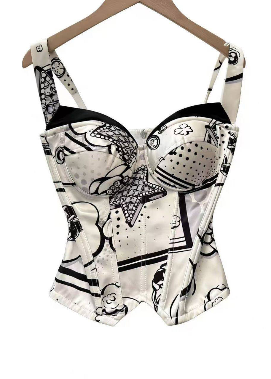 Kvinders Cami Top Med Lynlås Boho Stil 4