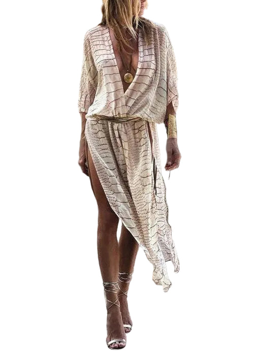 Kvinders Cardigan Boho Stribet Sideåben 0