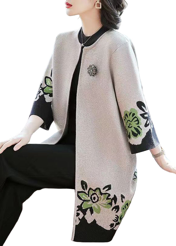 Kvinders Cardigan O-hals Patchwork Design 0