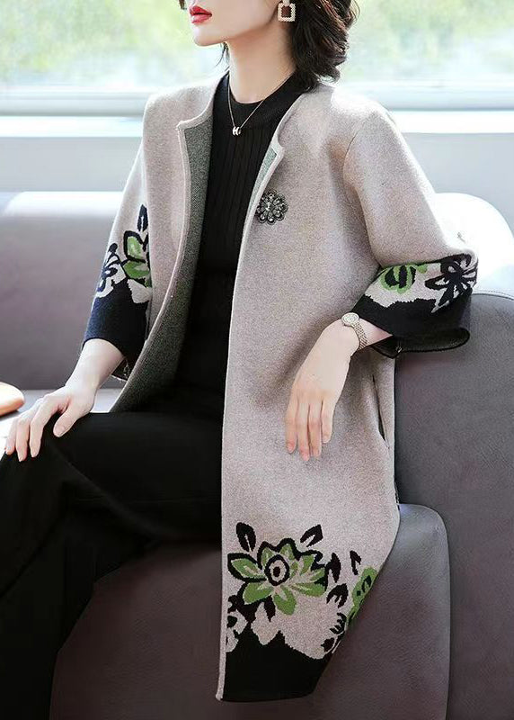 Kvinders Cardigan O-hals Patchwork Design 1