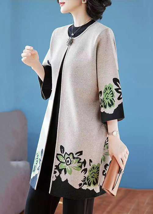 Kvinders Cardigan O-hals Patchwork Design 2