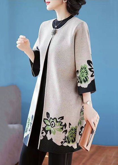 Kvinders Cardigan O-hals Patchwork Design 2