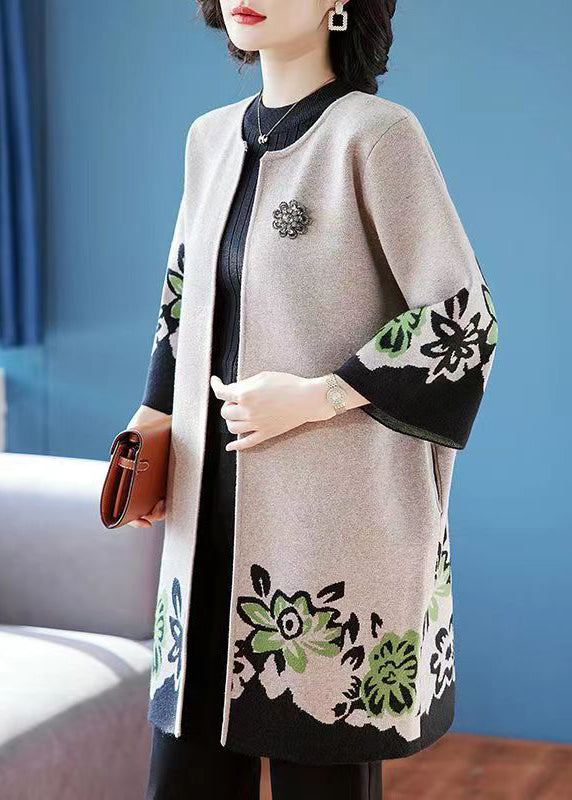 Kvinders Cardigan O-hals Patchwork Design 3