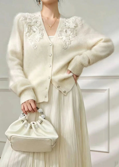 Kvinders Cardigan Strikket V-hals Boheme Stil 0