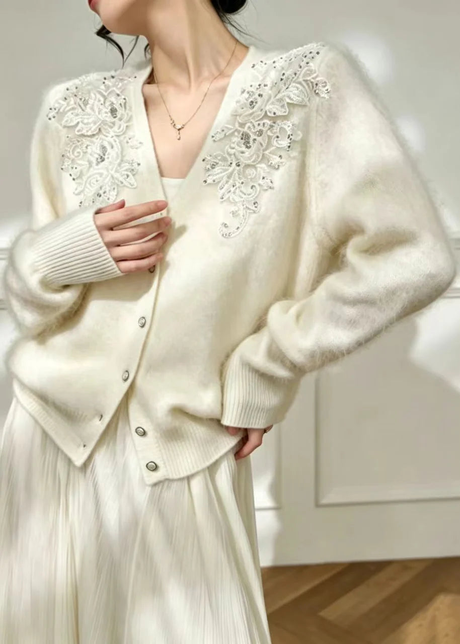 Kvinders Cardigan Strikket V-hals Boheme Stil 3